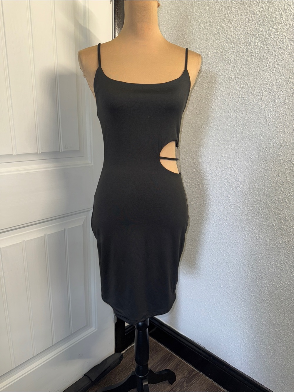 NWT Heart Hips Black Mini Dress with Side Cutout
